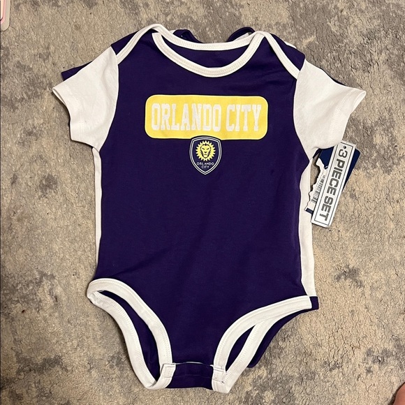 NWT Orlando FC Kids Onesie Set - Yellow, White, and Purple - 18 mo - Picture 3 of 7